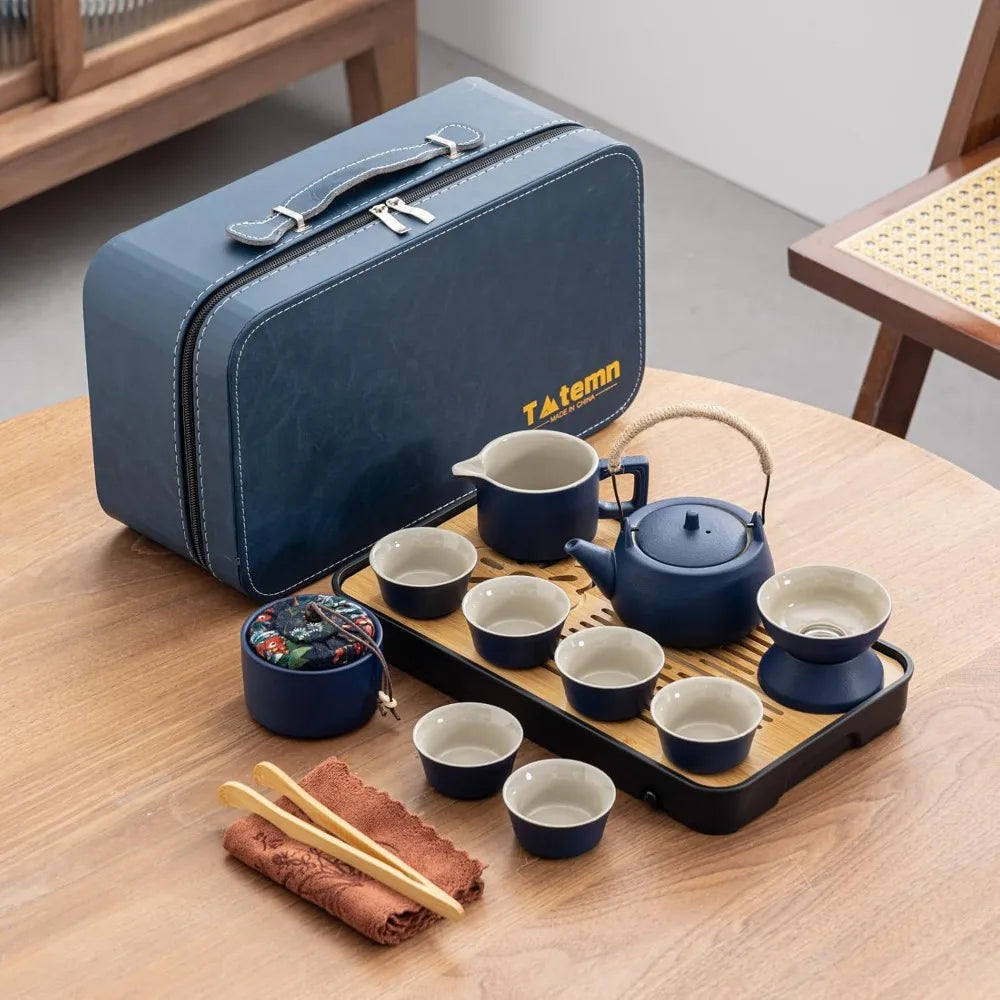14-Piece Ceramic Travel Tea Set