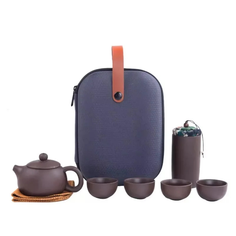 Portable Purple Clay Tea Set