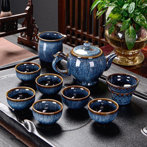9-Piece Gongfu Porcelain Tea Set
