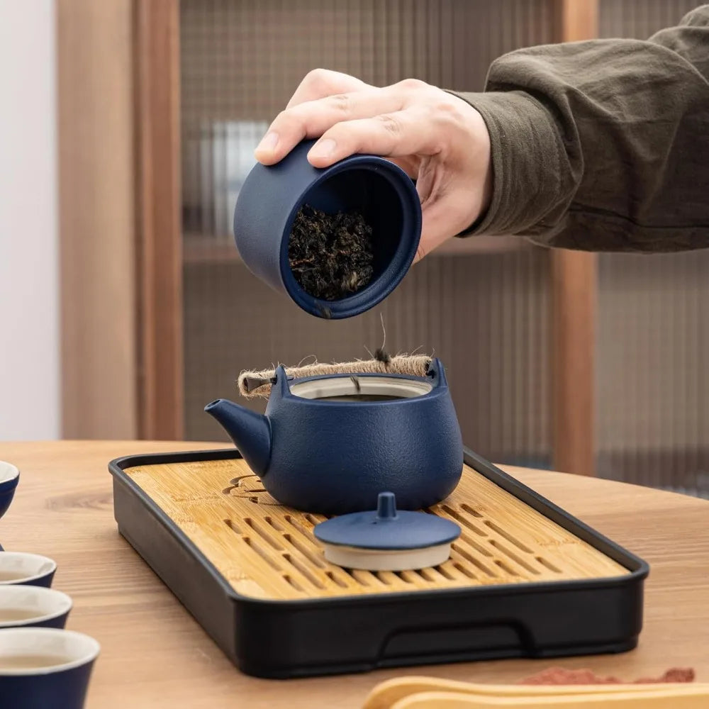 14-Piece Ceramic Travel Tea Set