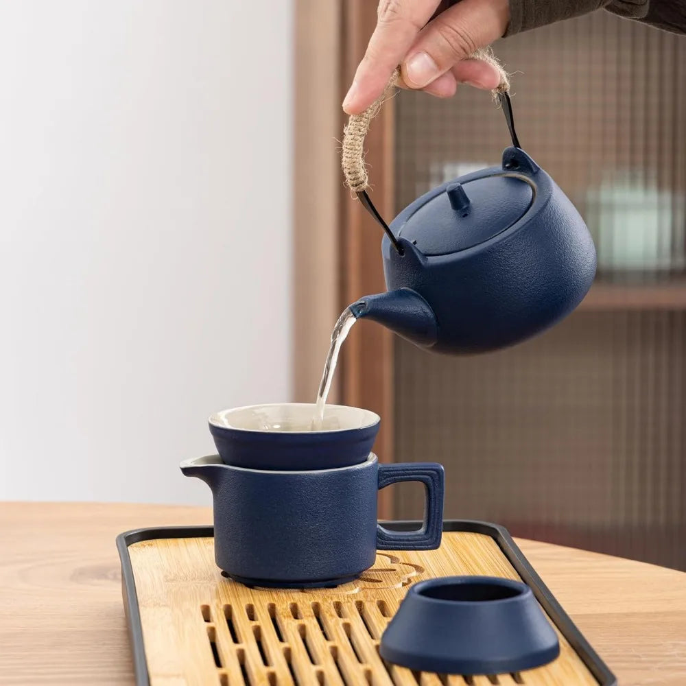 14-Piece Ceramic Travel Tea Set
