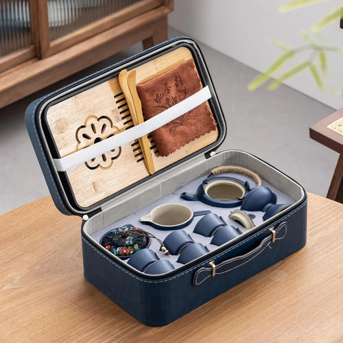 14-Piece Ceramic Travel Tea Set