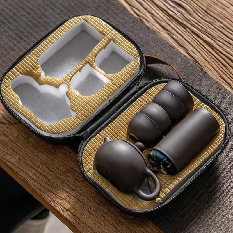 Portable Purple Clay Tea Set